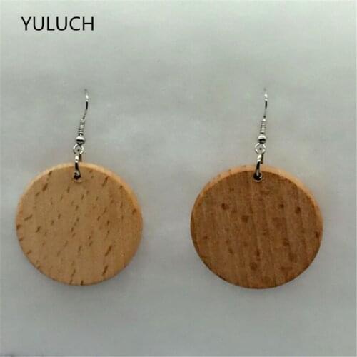 Tassel 2017 hollow Big green color hoop wood earring hollow 2016 personality New design handmade