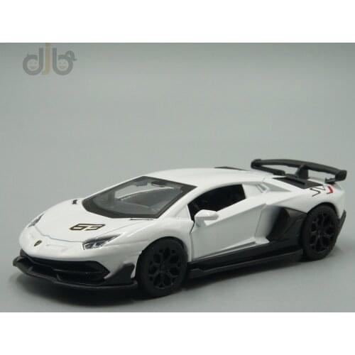 1:43 Diecast Supercar Model Toy Aventador SVJ Pull Back Car With A Small Figure