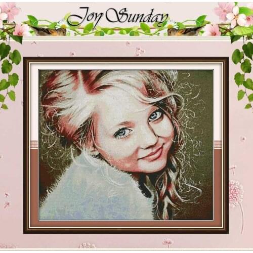 Irl Look back and smile pattern counted 11CT 14CT Cross Stitch Set DIY Chinese Cross-stitch Kit Embroidery Needlework Home Decor