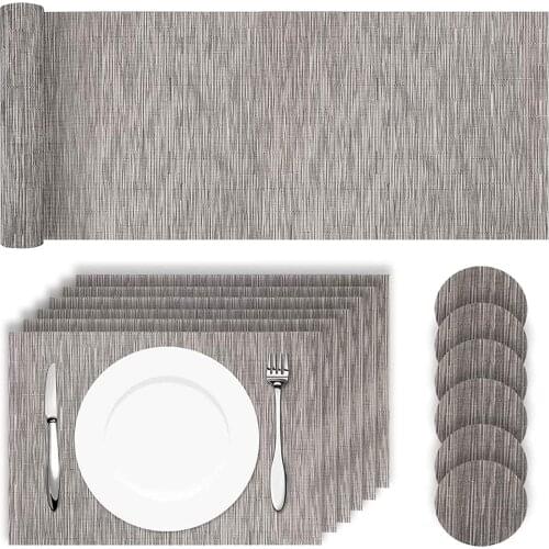30x180cm PVC Table Runner Set Dining Table Mat Waterproof Non-slip Placemats Table Flag Outdoor Tableware Camp Hiking Supplies