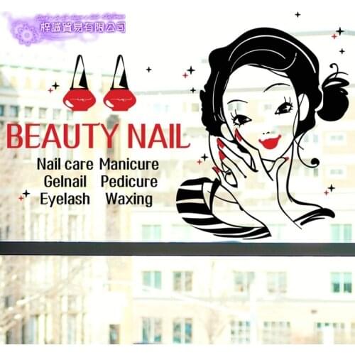 Nail Art Salon Shop Wall Decal Beauty Salon Sticker Vinyl Wall Decals Decor Mural Nail Art Salon Shop Glass Window Sticker