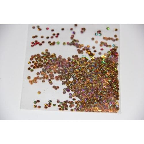 New Arrived 3mm Brown Holographic 3D Effect Round Nail Art Glitter Spangles Sequins Dots for Nail Art and DIY decoration