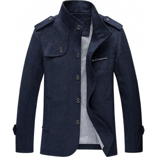 New Arrivals Mens Fashion Jacket Coat Mens Solid color Business Casual Stand Collar Jackets Plus size Man Outerwear Jaqueta