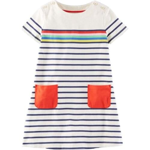 2-7T Girls Summer girl Clothes Brand Stripe printed cute Princess Dress Children Costume for Kids Clothes Vestidos Baby Dress