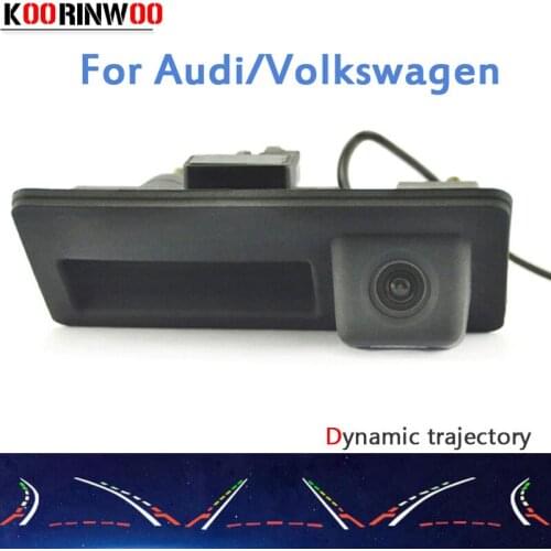 Koorinwoo Dynamic trajectory HD Car Rear view Camera Handle for Audi/VW/Skoda/Passat/Tiguan/Golf/Touran/Toureg/Sharan/A4L/S5/Q3