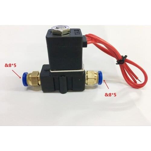 Female 1/4'' Solenoid Valve Plastic Air Water Gas 24v Volt w 1/4'' Male Push Connect Fittings 2P025-08 AC220V /DC24V
