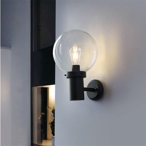 Modern Nordic black wall lamps bathroom mirror headlight balcony terrace bedroom light stair corridor sconces lights fixtures