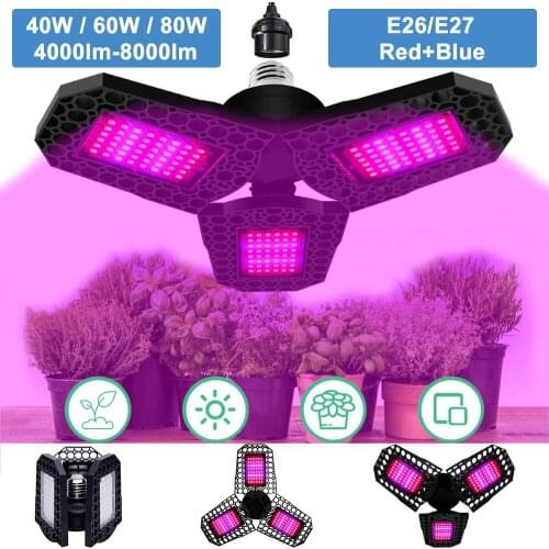 LED Grow Light Bulb Plant 3 Panels Flower Veg Indoor Growing Full Spectrum Lamp