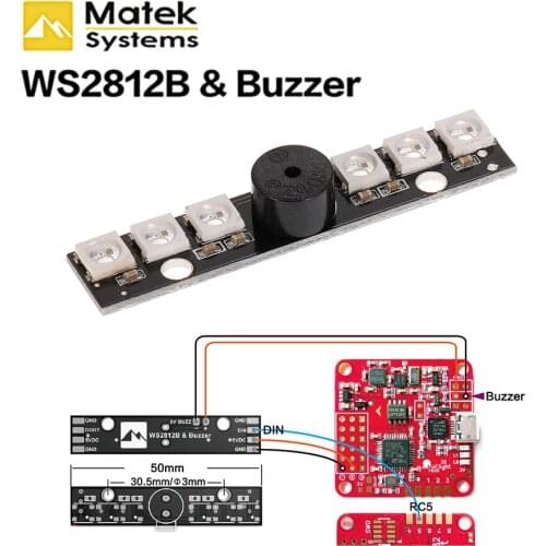 Matek WS2812B LED Light Lamp LED Board w/ 5V Buzzer for Naze 32 Skyline 32 Flight Controller RC Model Part