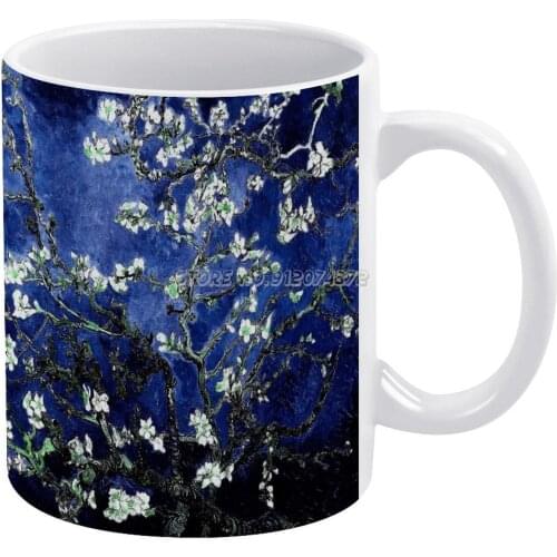Van Almond Deep Blue Coffee Mugs Custom Cup Personalized Mug Tea Cup Hot Drink Cup Creative Drinkware Gifts Blue Van Van Almond