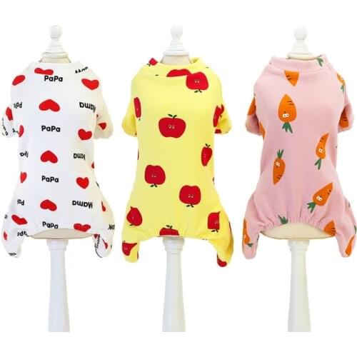 Pet Dog Jumpsuit Pajamas Cotton Cartoon Teddy Bear Cat Puppy Tracksuit Shirt Pants Soft Pullover Pet Clothing
