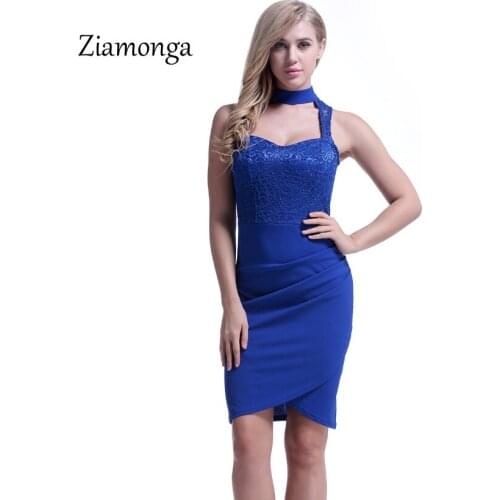 Ziamonga Women Casual Dress Elegant Wedding Party Sexy Night Club Dress Ladies Sheath Bodycon Lace Dress Cocktail Party Dresses