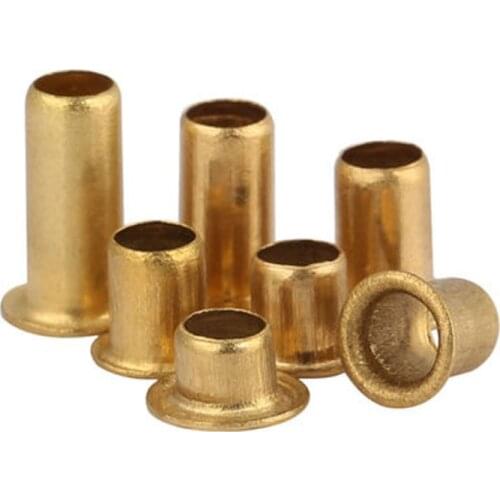 100pcs M1.7 M2 Copper eyelet Buckle rivet Hollow via rivet Single tube 2.5mm-10mm Length
