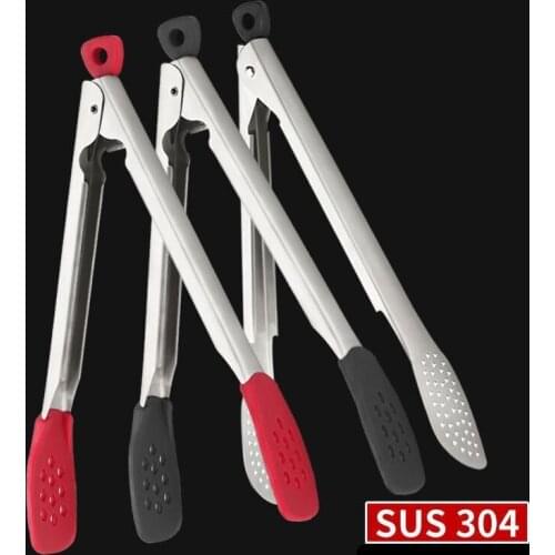 304 Stainless Steel Food Clip Silicone Bread, Steak Clip Baking Grill Tool