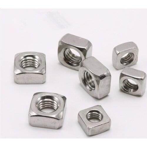 50pcs M6 M8 Stainless Steel Square Nut Screw Nut Fastener