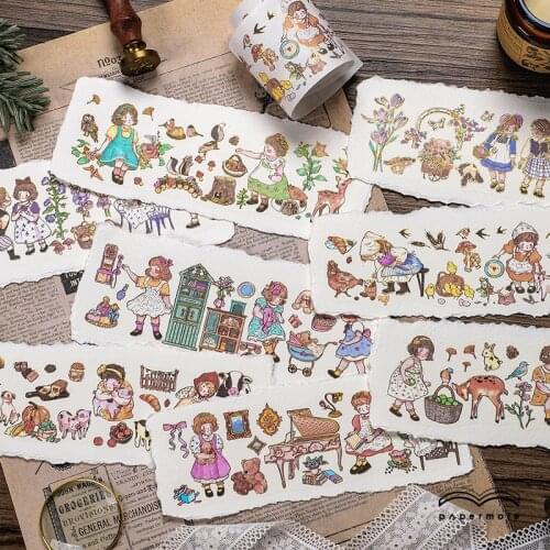 60*350mm Kawaii Cute Girl Forest Washi Tape Stickers Scrapbooking Masking Tapes School Office Supplies Bullet Journal sl3093