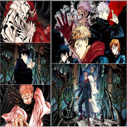 Anime Jujutsu Kaisen Posters Vintage Poster Wall Art Painting Study Home Living Room Decoration Pictures Home Decor Wall Picture