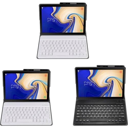 Keyboard Case For Samsung Galaxy Tab A 10.5 2018 Model Sm-T590/T595/T597, Slim Shell Lightweight Stand Cover With Detachable Wir