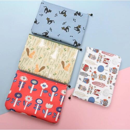 A5 size cartoon animal pen case big pencil case for student school Pencil cases cute storage bag Study fileholder Kawaii pen bag