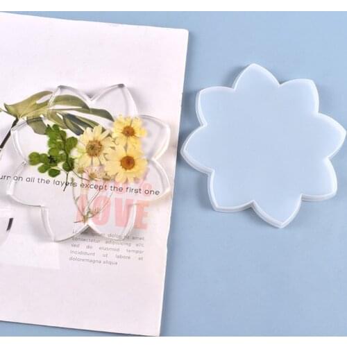 DIY Lotus Coaster Tray Cup Mat Silicone Mold Handmade Crafts Crystal Epoxy Resin Mould Ornaments Decoration Making Tool