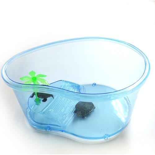 Vivarium Turtle Habitat Lake Terrapin Reptile Aquarium Tank with Platform Plants Turtle Tank Box Turtle House Reptile Cage