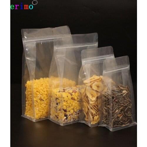 Ferimo 100pcs General purpose food sealed plastic bag eight side sealed self transparent bag self-contained snack zipper bags
