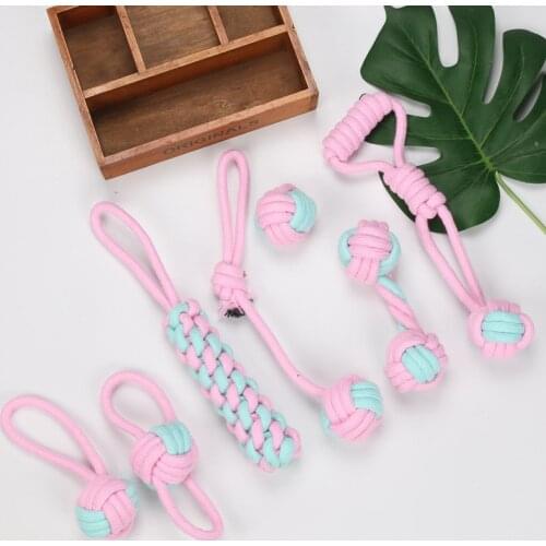 Pet Toys Teeth Cleaning for Small Dogs Rubber Cotton rope Resistance To Bite Dog Toy Chew Training Toys Pet Supplies Puppy toy