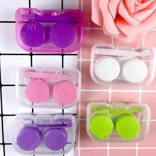 Contact Lens Box Transparent Travel Portable Case Storage Container Objectives Random Color