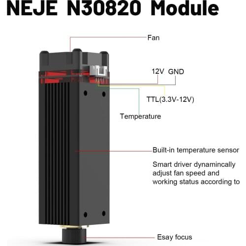 20w Laser Module Continuous Laser Cutter Engraver Module 450nm Blue Light Replacement Head for Woodworking CNC Laser Machine