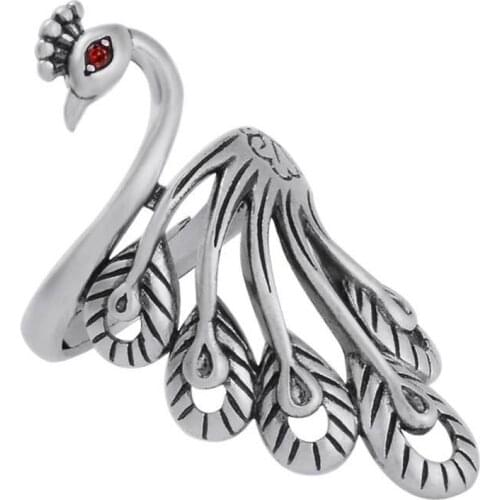 Trendy Punk Vintage Peacock Rings For Women Men Gothic Antique Jewelry Party Engagement Wedding Jewelry
