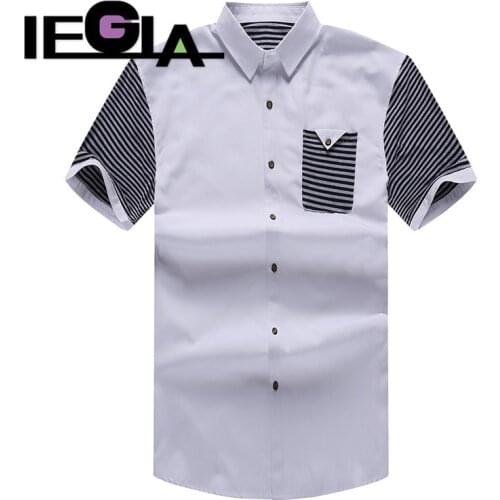 Shirts Man Fashion Cotton Mens Clothes Casual Shirt White Khaki 6XL 7XL 8XL Short Sleeves Dress Shirt for Men