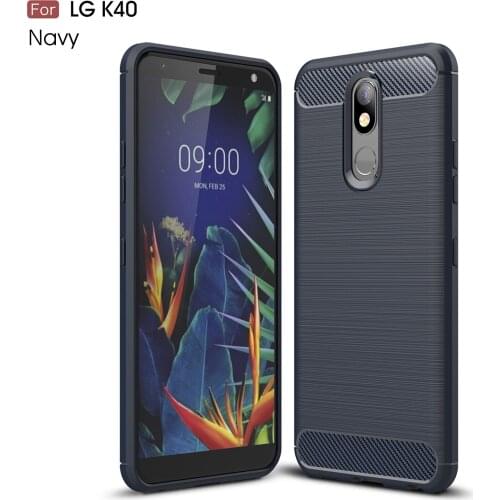 Soft Silicone Carbon Fiber Luxury Shockproof Thin Cover Case For LG K61 K51 s Q51 K40 K30 K20 2019 Shell Phone Bags Brushed Case