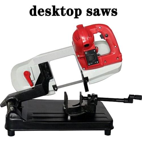 220V 735W 50Hz Desktop Metal Band Saw Metal-Cutting Band Sawing Machine Can Turn Angle Tools Wood Pplastic Cutting