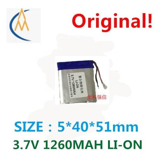 New sufficient capacity polymer li-ion battery 3.7 V 504051 1260 mah MP4 bluetooth speakers/equipment/mini navigator