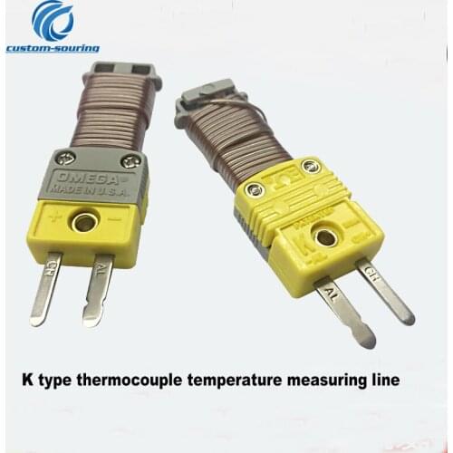 Original 2pc 1M K type thermocouple plug SMPW-K-M TT-K-30 Winding handle Thermocouple temperature measurement line
