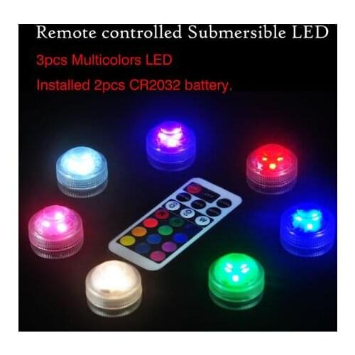 100pcs WeddingDecoration Remote Control Submersible LED Party Tea Table Mini Light With Battery For Marriage Halloween Christmas