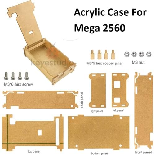 Hi-Q Keyestudio Enclosure Transparent Clear Acrylic Box Compatible for Arduino Mega 2560 R3 Case
