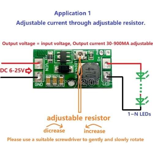 DC 9V 12V 18V 24V 20W Adjustable LED Driver PWM Controller DC-DC Step-down Constant Current Converter