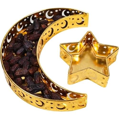 Eid Mubarak Moon Star Serving Tray Tableware Dessert Food Storage Muslim Islamic