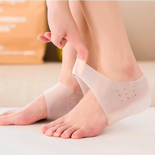 Silicone Invisible Inner Height Insoles Lifting Increase Socks Outdoor Foot Protection Pad Men Women Heel Cushion Hidden Insole