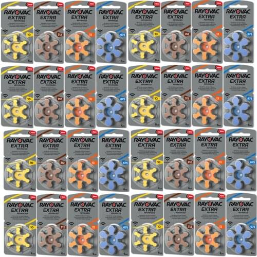 Expiry Date 2024 60 PCS Rayovac Hearing Aid Battery 6 Piece extra high performance Number 13 10 312 675 Total 10x6 = 60 pieces