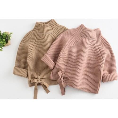 Children Baby Sweaters Solid Color Turtleneck Boys and Girls Sweaters Knit Kids Pullover Casual Baby Girl Clothing 1-5 Y
