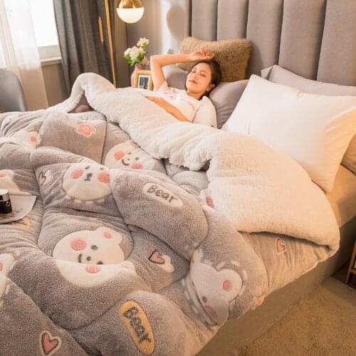 New thermal Lamb double-faced velvet quilt wool thicken super warm winter comforter spring autumn blanket 6kg double comforter