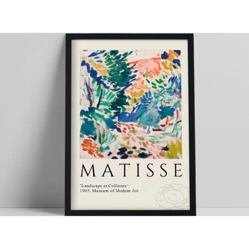Henri Matisse Exhibition Poster, Matisse Landscape At Collioure Wall Painting, France Vintage Wall Picture, Scenery Decor Gift