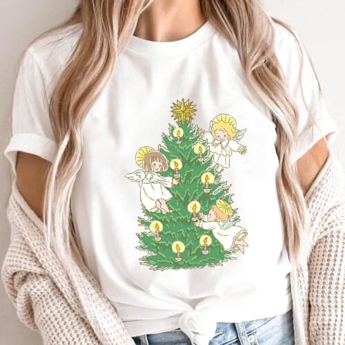 Anger In Christmas Tree 100%Cotton Women Tshirt Unisex Funny Summer Casual Short Sleeve Top Christmas Shirt New Year Gift