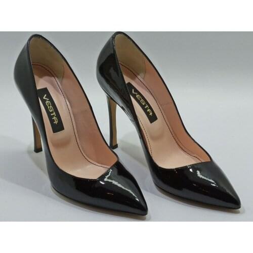 Spring/Autumn Women High Heels Simple Stylish Black Coral Patent Leather Black Suede Handmade High Quality Comfy Dress Shoes