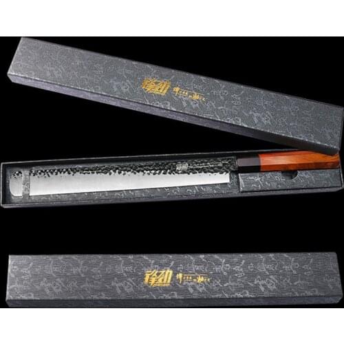 12" Salmon Slicer Damascus Knife 3Layer 9CR18MOV Clad Steel Octagon Handle Sashimi Kitchen Knives For Slicing Ham Filleting Fish