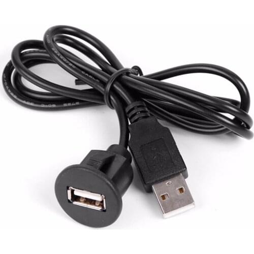 2m PC Car Dash Board Mount USB 2.0 Male To Female Socket Extension Panel Cable for Computer Black Extension Cables C26