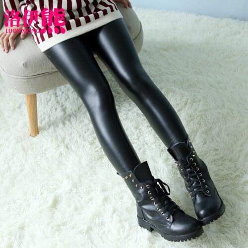 2017 new winter Girls Kids boys leather pants plus cashmere warm leggings comfortable cute baby Clothes Children Clothing