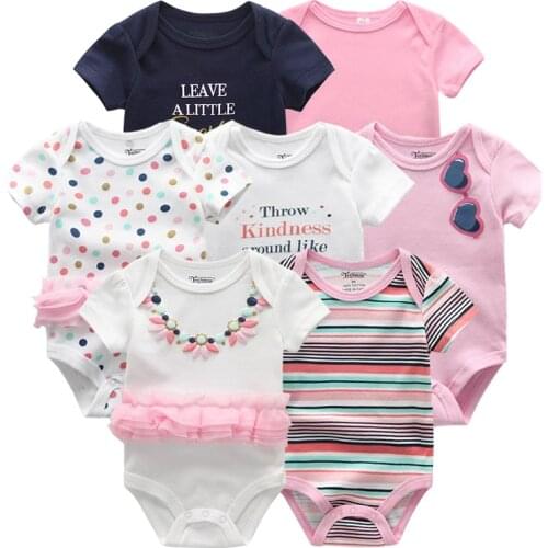 2019 Baby Romper 7PCS/Lot Cotton Unisex Baby Girl Clothes 0-12M Newbron Baby Clothes Short Sleeve Baby Boy Clothes Roupa de bebe